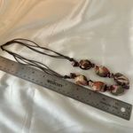 Fabric beaded necklace on cord Photo 4