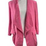 ZARA Peach Waterfall Blazer Jacket Open Front Roll Tab 3/4 Sleeve M Photo 0