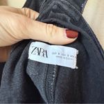 ZARA  Black Denim Overall Mini Dress – Size Small Photo 2