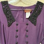 Vintage 90s Purple Midi Dress Lace Collar Long Sleeve Tie Waist Lisa II Size 12 Photo 5