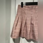 Pink Plaid Size 5 Unlined Zip Back Pleated Mini Skirt Schoolgirl Photo 1