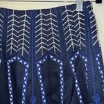 Alya  size medium mini a-line skirt embroidered blue white high waist FRANCESCA'S Photo 2