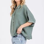 Mittoshop  Mineral Wash Gauze Dolman Sleeve Button Down Shirt‎ Photo 3