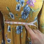 Xhilaration NWT Mustard Gold Yellow Floral Smocked Dress New Photo 5