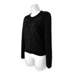 Banana Republic  | XS | Black Merino Wool Silk Lined Beaded Embroidered Cardigan Photo 1