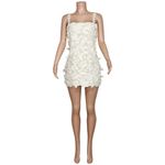 Tularosa Kimmy 3D Floral Appliqué Mini Dress, Ivory, Medium Photo 12
