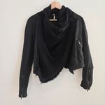Free People  Denim Drape Front Moto Jacket Women's size 0 Photo 3