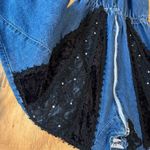 Vintage 1980s Jaxie’s Zip Up Lace Embellished Long Sleeve Jean Jumpsuit Sz L Blue Size L Photo 5