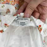 American Eagle  Linen Blend Micro Floral Sundress Sz Medium Cream Cottage Halter Photo 9