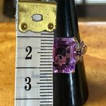 Natural Rose de France Sterling Silver Cocktail Ring Size 9 Purple Photo 5