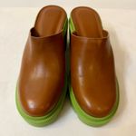 Gianni Bini GB End Game Lug Sole Leather Clogs Tan/Green Size 8 Photo 4