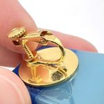 TRADEMARK™ clip on Burch sisters‎ art deco earrings Rare blue Colorblock vintage Photo 3