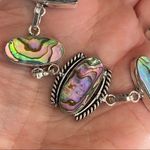 Abalone Sterling Silver Toggle Bracelet Boho Jewelry Blue Photo 2