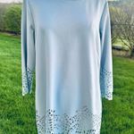 Dennis Basso  Luxe Crepe Laser Cut Top Photo 3