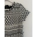 Loft  Women’s‎ Black White Monochrome Geometric Knit Dress Size Medium Zipper Photo 7