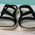 Crocs  Swiftwater White Black Strappy Slide Sandals Womens Size‎ 7 Iconic Slip On Photo 0