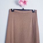 Peruvian Connection  Brown Cotton Knit Long Skirt Photo 2