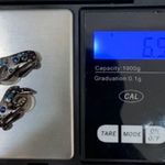 Swavorski Vintage SWAROVSKI “Domination” Ruthenium Plated Blue Teal Crystal Clip Earrings Photo 9