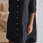 Frank & Eileen Mary Shirtdress Famous Denim Distressed Dress Black XS $328 Photo 0