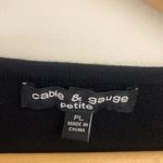 Cable & Gauge Cable & Gage Black 3/4 Sleeve V Neck Sweater Size Petite L Photo 3
