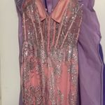 Jasz Couture Lush by  Pink Silver Sequin Mermaid 7317 Open Back‎ Prom Gown Size 0 Photo 6