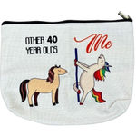40th Birthday Unicorn Horse Funny Makeup Bag Red Photo 0