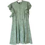Anthropologie Maeve Green Lace Mini Dress Women’s Large Mock Neck Sleeveless Photo 3