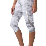 Lululemon Pace Perfect Crop 17" Breeze By White Light Cast Legging Size 10 Photo 2