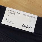 American Eagle  Womens Distressed Curvy High Rise Jegging Black Size 4 NWT‎ Photo 4