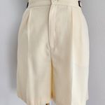 Vintage 90s High Waist Pleated Shorts Butter Yellow Linen Blend Requirements M Size M Photo 0
