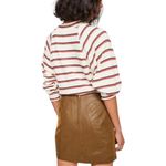 Free People Striped Long Sleeve Top - Cream and burnt orange color size small Photo 1