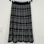 Tory Burch  Womens Plaid Pleated Skirt Small NWT $398 Black Midi Academic A Line Photo 1