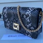 Michael Kors Black Sonia Medium Snake Print Shoulder Bag Photo 2