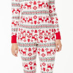 Hanna Andersson Women's Holiday Long John Pajama Set Size XL Pink Photo 0