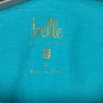 Belle by Kim Gravel Top Large Turquoise Gold Beaded Tunic Popover Slub Knit QVC Blue Photo 4