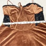 Urban Outfitters  Women's Brown Velvet Black Lace Faith slip Dress Size Large Photo 7