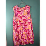 NWT Gilli Women's Plus 3X Floral Tiered Sleeveless Dress Pink Orange Linen Blend Photo 6