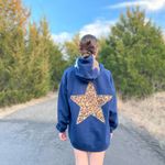 Hanes Leopard Print Star Patchwork Hoodie Photo 3