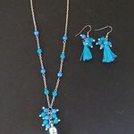 Necklace and Earrings Blue Photo 0