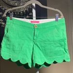 Lilly Pulitzer Green Scalloped High Waist Shorts Photo 2
