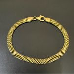 LIRM Italy 925 Vermeil Gold over Sterling Silver Tube Mesh 7.25” Bracelet 4g. Photo 1