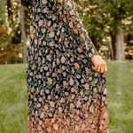 Free People NEW  See It Through Dress Black Floral Combo Flowy Maxi Large Femme Photo 1