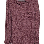 Beach Lunch Lounge Collection Brownish Pink Floral Long‎ Sleeve Button Up Size M Size M Photo 0