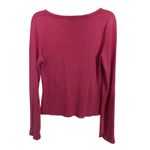 Anthropologie Pilcro Pink Notched Waffle Knit Long Sleeve Thermal Top Size Large Photo 2