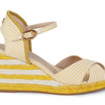 Stuart Weitzman Mirela Stripes Canvas Espadrille Sandals Sunflower Women’s 7.5 Photo 0
