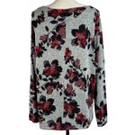 Vera Wang Simply Vera  X-Large Sweater Top Floral Long Sleeve Stretch Draped Neck Photo 3