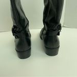 Lauren Ralph Lauren Boots Macelyn Riding Equestrian Leather Buckles Tall Black Silver Size 8.5 Photo 9