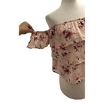 American Eagle  Outfitters Women Size XS Peach Floral Off The Shoulder (7-223P) Photo 1