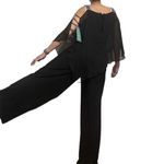 MSK Black Formal Rhinestone Sleeve Jumpsuit Sz L NWT Size L Photo 4