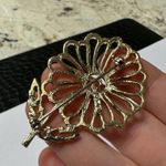 Signed AJC Gold Tone Flower Brooch Pin Photo 6